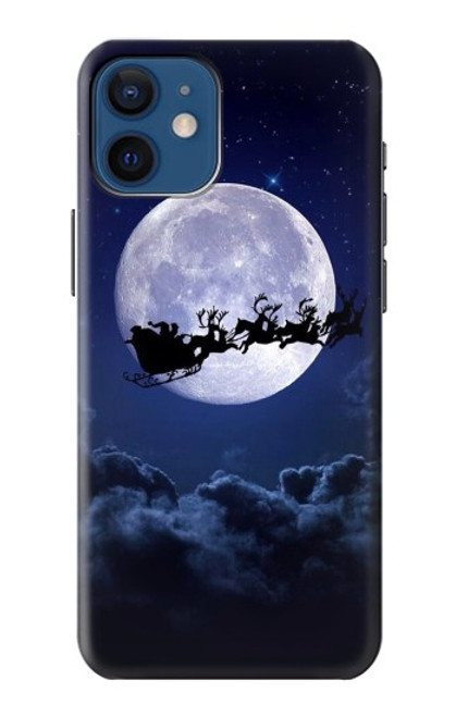 S3508 クリスマスサンタ Xmas Santa Moon iPhone 12 mini バックケース、フリップケース・カバー