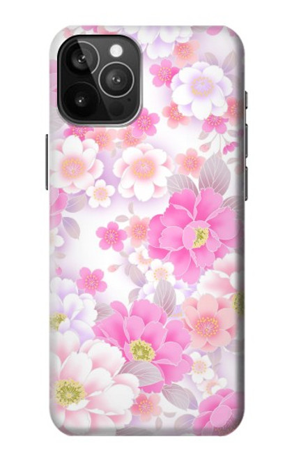 S3036 ピンクフラワーフローラ Pink Sweet Flower Flora iPhone 12 Pro Max バックケース、フリップケース・カバー