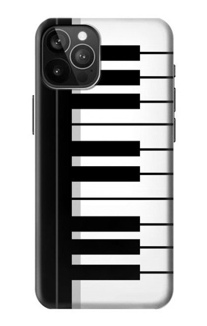 S3078 黒と白のピアノキーボード Black and White Piano Keyboard iPhone 12 Pro Max バックケース、フリップケース・カバー