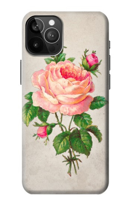S3079 ピンクローズ Vintage Pink Rose iPhone 12 Pro Max バックケース、フリップケース・カバー