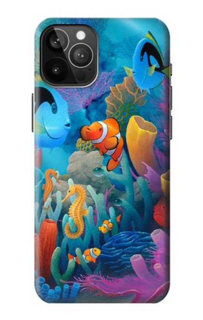 S3227 水中の世界の漫画 Underwater World Cartoon iPhone 12 Pro Max バックケース、フリップケース・カバー