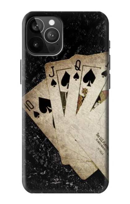 S3231 ヴィンテージロイヤルストレートフラッシュカード Vintage Royal Straight Flush Cards iPhone 12 Pro Max バックケース、フリップケース・カバー