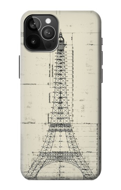 S3474 エッフェル建築図面 Eiffel Architectural Drawing iPhone 12 Pro Max バックケース、フリップケース・カバー
