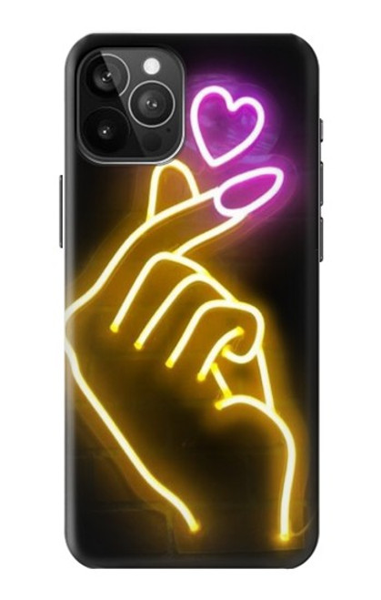S3512 かわいいミニハート Cute Mini Heart Neon Graphic iPhone 12 Pro Max バックケース、フリップケース・カバー