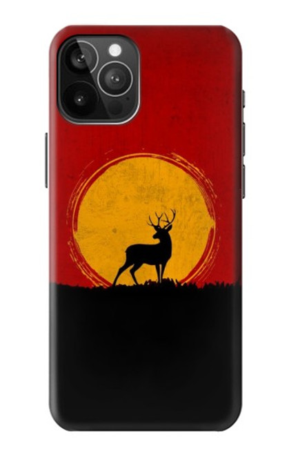 S3513 鹿の夕日 Deer Sunset iPhone 12 Pro Max バックケース、フリップケース・カバー