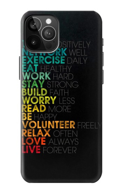 S3523 ポジティブな言葉 Think Positive Words Quotes iPhone 12 Pro Max バックケース、フリップケース・カバー