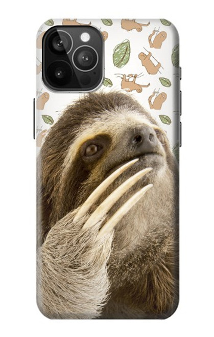 S3559 ナマケモノ Sloth Pattern iPhone 12 Pro Max バックケース、フリップケース・カバー