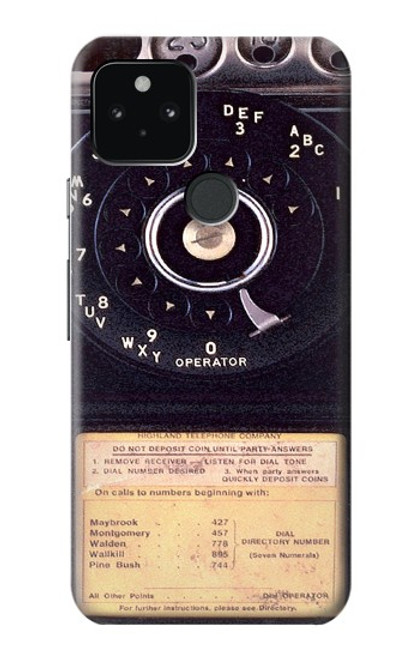 S0086 ヴィンテージ 公衆電話 Payphone Vintage Google Pixel 5 バックケース、フリップケース・カバー