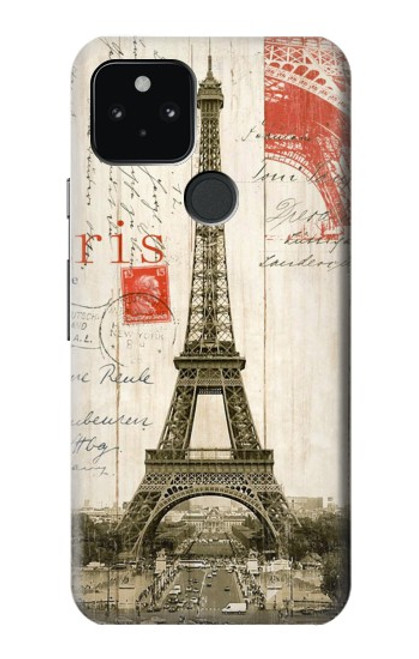 S2108 エッフェル塔パリポストカード Eiffel Tower Paris Postcard Google Pixel 5 バックケース、フリップケース・カバー