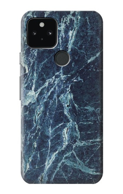 S2799 ライトブルーマーブルストーン グラフィックプリント Light Blue Marble Stone Texture Printed Google Pixel 5 バックケース、フリップケース・カバー