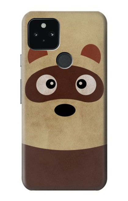 S2825 かわいいアライグマ Cute Cartoon Raccoon Google Pixel 5 バックケース、フリップケース・カバー