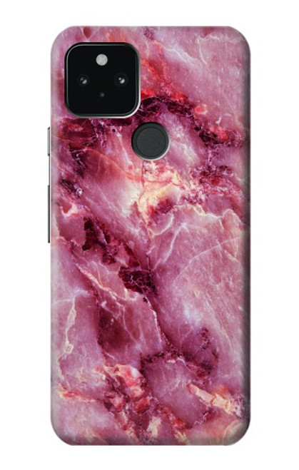 S3052 ピンクの大理石のグラフィックプリント Pink Marble Graphic Printed Google Pixel 5 バックケース、フリップケース・カバー