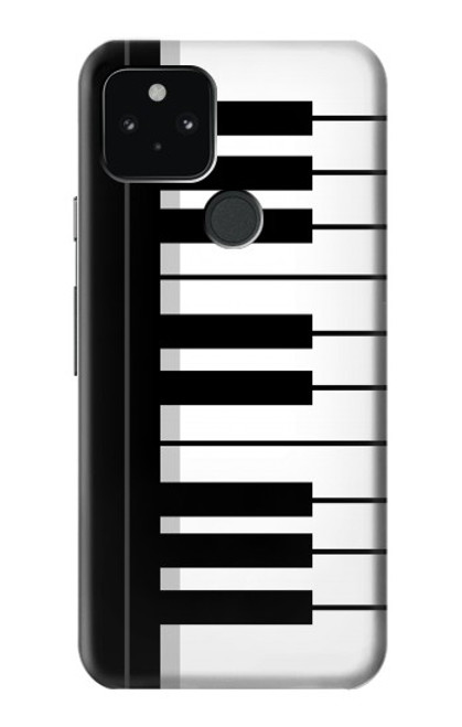 S3078 黒と白のピアノキーボード Black and White Piano Keyboard Google Pixel 5 バックケース、フリップケース・カバー