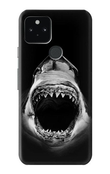 S3100 白のサメ Great White Shark Google Pixel 5 バックケース、フリップケース・カバー