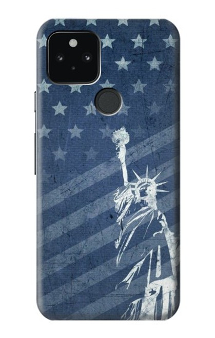 S3450 米国旗の自由の女神 US Flag Liberty Statue Google Pixel 5 バックケース、フリップケース・カバー