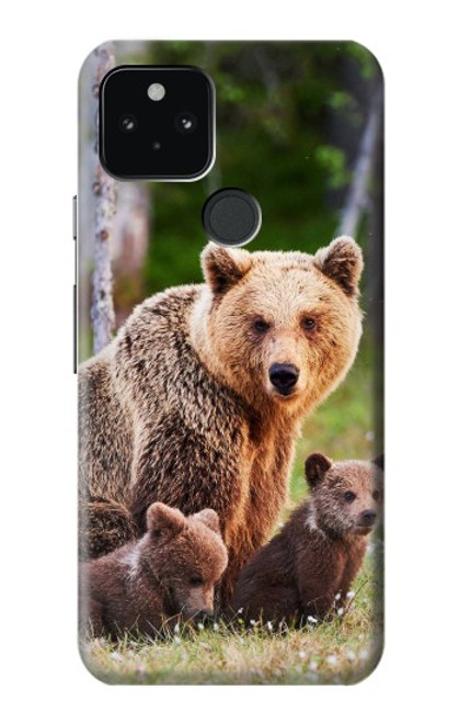 S3558 くまの家族 Bear Family Google Pixel 5 バックケース、フリップケース・カバー
