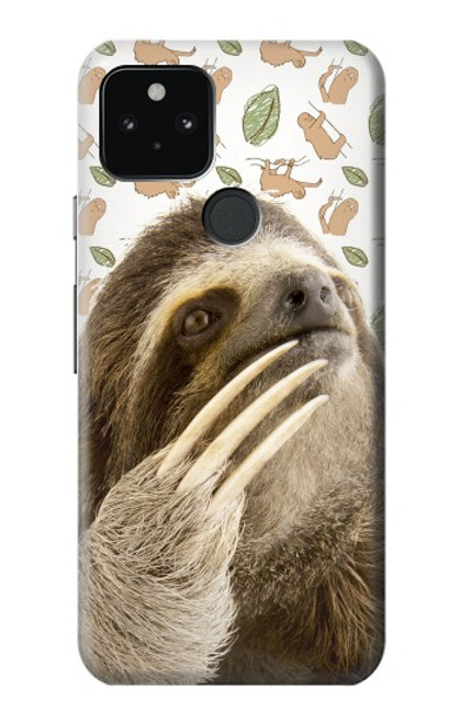 S3559 ナマケモノ Sloth Pattern Google Pixel 5 バックケース、フリップケース・カバー