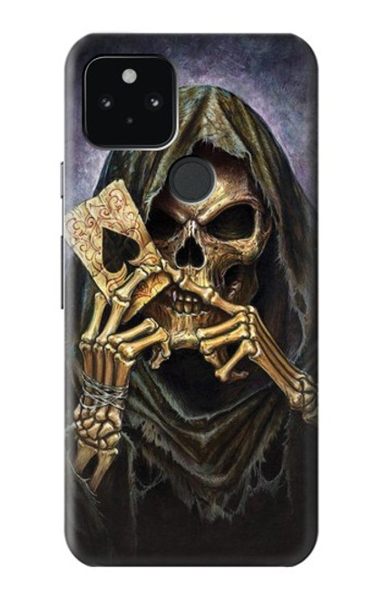 S3594 死神ポーカー Grim Reaper Wins Poker Google Pixel 5 バックケース、フリップケース・カバー