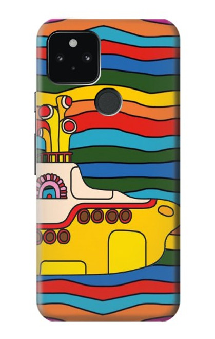 S3599 ヒッピーイエローサブマリン Hippie Submarine Google Pixel 5 バックケース、フリップケース・カバー