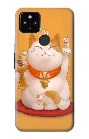 S1217 マネキネコ Maneki Neko Lucky Cat Google Pixel 4a 5G バックケース、フリップケース・カバー