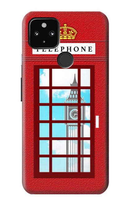 S2059 イングランドクラシック英国の電話ボックスミニマリスト England Classic British Telephone Box Minimalist Google Pixel 4a 5G バックケース、フリップケース・カバー