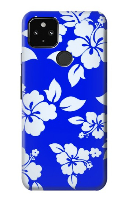S2244 ハワイのハイビスカス青柄 Hawaiian Hibiscus Blue Pattern Google Pixel 4a 5G バックケース、フリップケース・カバー