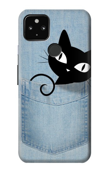S2641 ポケット黒猫 Pocket Black Cat Google Pixel 4a 5G バックケース、フリップケース・カバー
