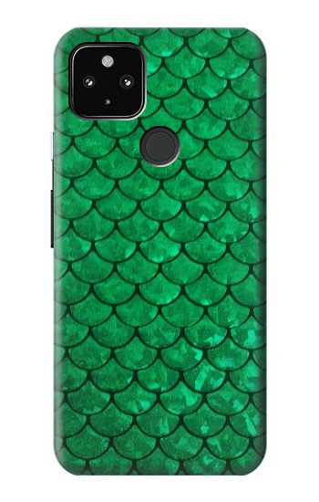 S2704 グリーンフィッシュスケールパターングラフィック Green Fish Scale Pattern Graphic Google Pixel 4a 5G バックケース、フリップケース・カバー