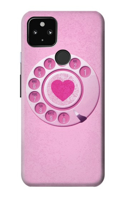 S2847 ピンクロータリー電話 Pink Retro Rotary Phone Google Pixel 4a 5G バックケース、フリップケース・カバー