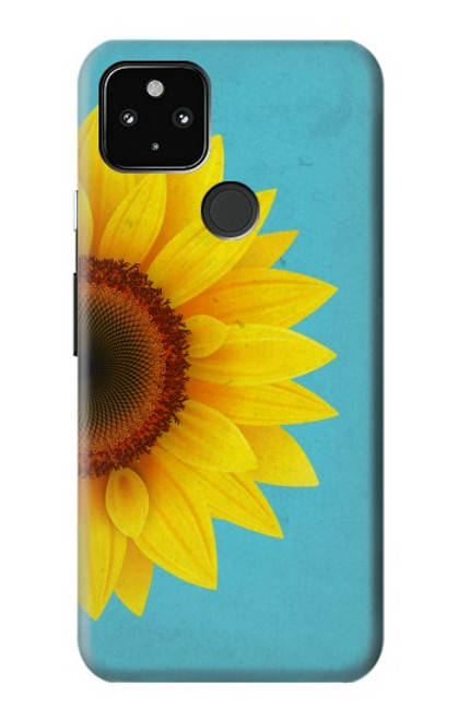 S3039 ひまわり Vintage Sunflower Blue Google Pixel 4a 5G バックケース、フリップケース・カバー