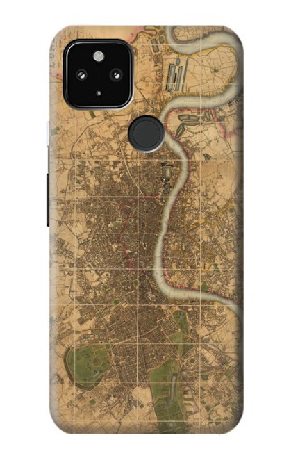 S3230 ロンドンのヴィンテージマップ Vintage Map of London Google Pixel 4a 5G バックケース、フリップケース・カバー