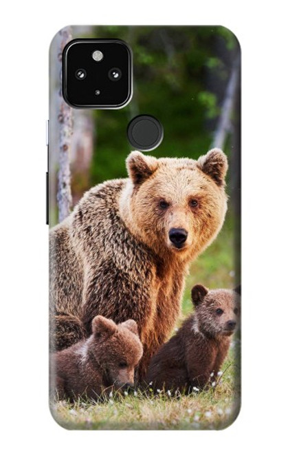 S3558 くまの家族 Bear Family Google Pixel 4a 5G バックケース、フリップケース・カバー