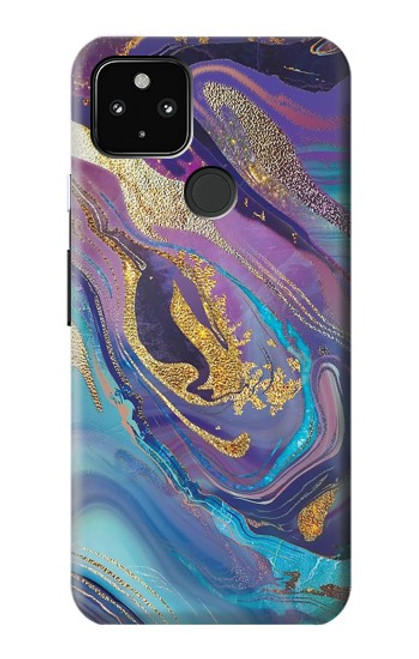 S3676 カラフルな抽象的な大理石の石 Colorful Abstract Marble Stone Google Pixel 4a 5G バックケース、フリップケース・カバー