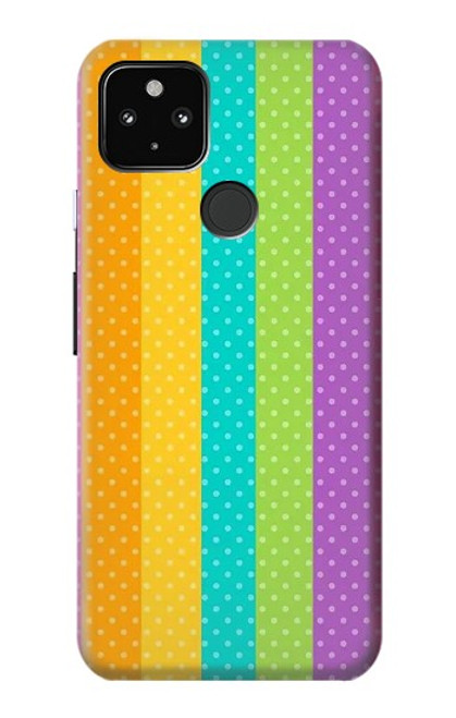 S3678 カラフルなレインボーバーティカル Colorful Rainbow Vertical Google Pixel 4a 5G バックケース、フリップケース・カバー