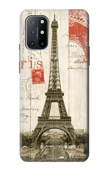 S2108 エッフェル塔パリポストカード Eiffel Tower Paris Postcard OnePlus 8T バックケース、フリップケース・カバー