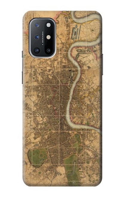 S3230 ロンドンのヴィンテージマップ Vintage Map of London OnePlus 8T バックケース、フリップケース・カバー