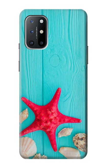 S3428 アクア 海星 貝 Aqua Wood Starfish Shell OnePlus 8T バックケース、フリップケース・カバー