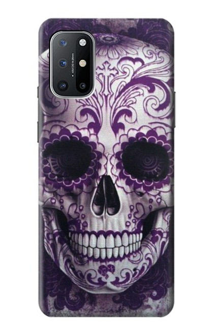 S3582 紫の頭蓋骨 Purple Sugar Skull OnePlus 8T バックケース、フリップケース・カバー