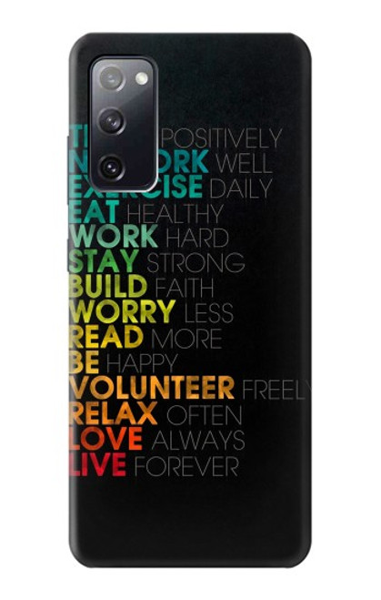 S3523 ポジティブな言葉 Think Positive Words Quotes Samsung Galaxy S20 FE バックケース、フリップケース・カバー