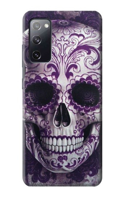 S3582 紫の頭蓋骨 Purple Sugar Skull Samsung Galaxy S20 FE バックケース、フリップケース・カバー