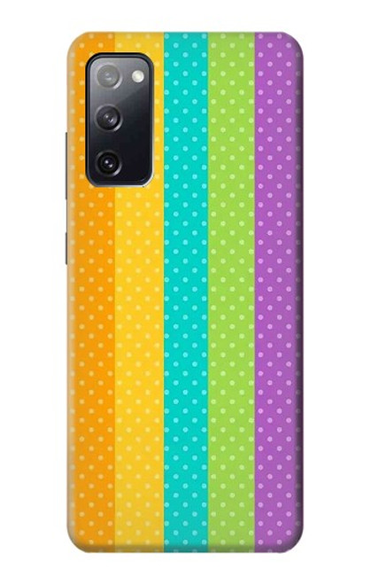 S3678 カラフルなレインボーバーティカル Colorful Rainbow Vertical Samsung Galaxy S20 FE バックケース、フリップケース・カバー