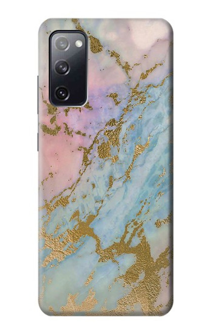 S3717 ローズゴールドブルーパステル大理石グラフィックプリント Rose Gold Blue Pastel Marble Graphic Printed Samsung Galaxy S20 FE バックケース、フリップケース・カバー