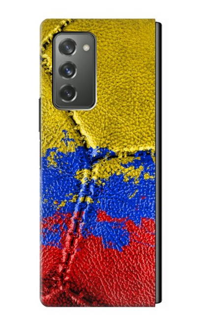 S3306 コロンビアの旗ビンテージフットボールのグラフィック Colombia Flag Vintage Football Graphic Samsung Galaxy Z Fold2 5G バックケース、フリップケース・カバー