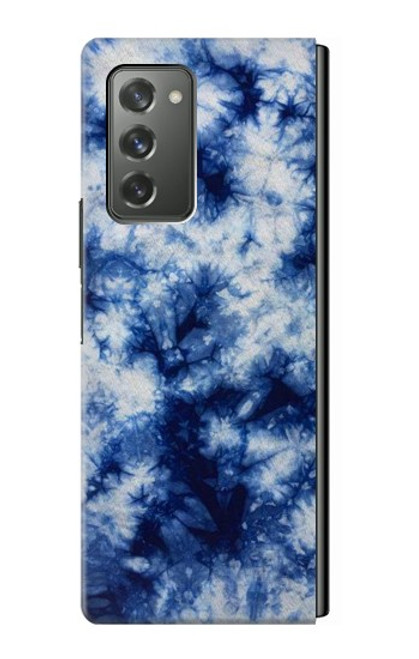 S3439 インディゴタイダイ Fabric Indigo Tie Dye Samsung Galaxy Z Fold2 5G バックケース、フリップケース・カバー