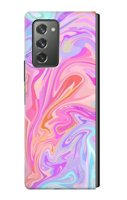 S3444 デジタルアートカラフルな液体 Digital Art Colorful Liquid Samsung Galaxy Z Fold2 5G バックケース、フリップケース・カバー