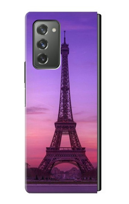 S3447 エッフェルパリの夕日 Eiffel Paris Sunset Samsung Galaxy Z Fold2 5G バックケース、フリップケース・カバー