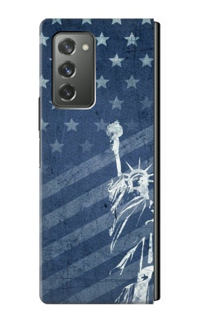 S3450 米国旗の自由の女神 US Flag Liberty Statue Samsung Galaxy Z Fold2 5G バックケース、フリップケース・カバー