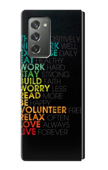 S3523 ポジティブな言葉 Think Positive Words Quotes Samsung Galaxy Z Fold2 5G バックケース、フリップケース・カバー