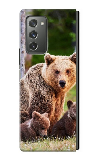 S3558 くまの家族 Bear Family Samsung Galaxy Z Fold2 5G バックケース、フリップケース・カバー