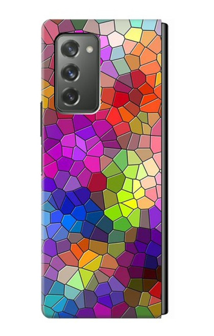 S3677 カラフルなレンガのモザイク Colorful Brick Mosaics Samsung Galaxy Z Fold2 5G バックケース、フリップケース・カバー